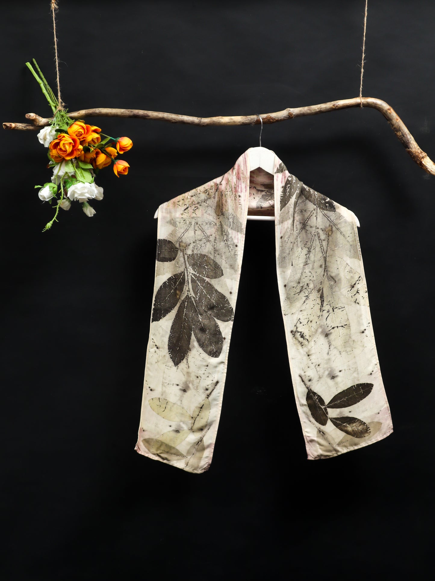WANA Monochromagic Ecoprinted Scarf - Longan