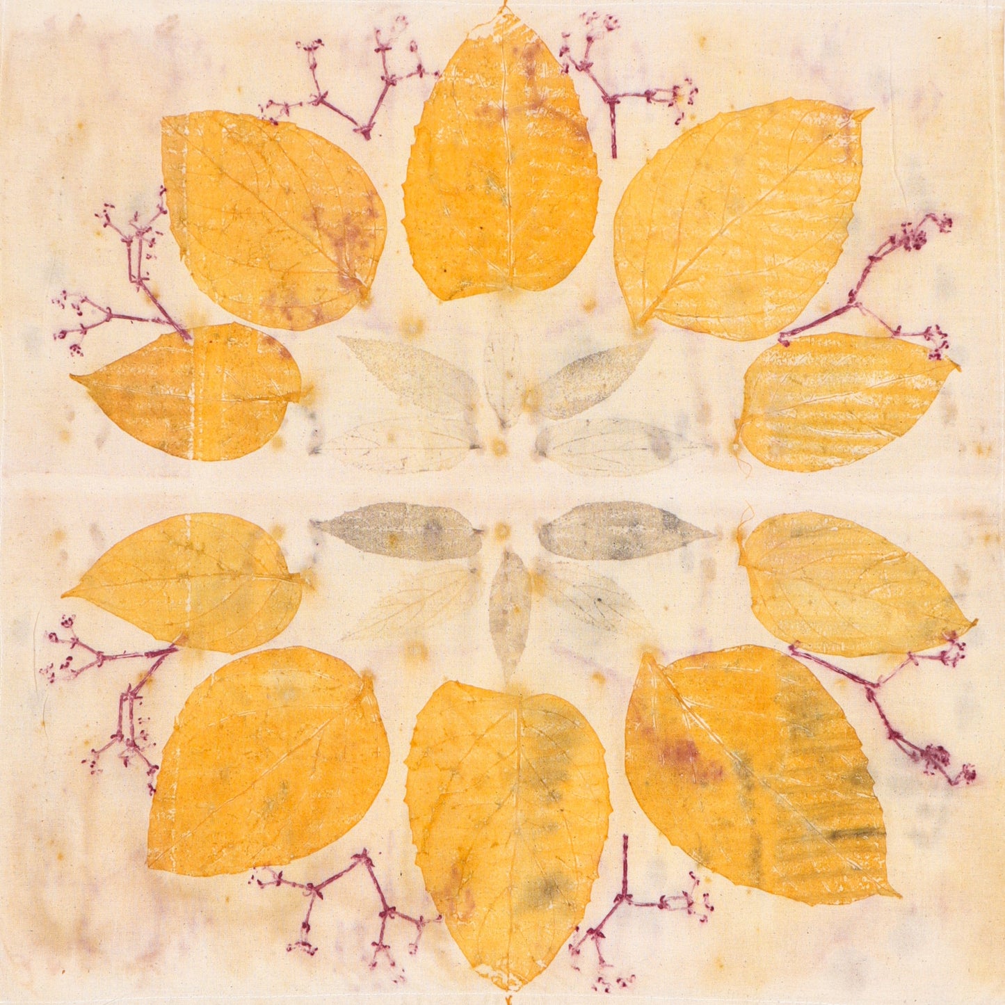 WANA Ecoprinted Tea Towel - Oro Tectona
