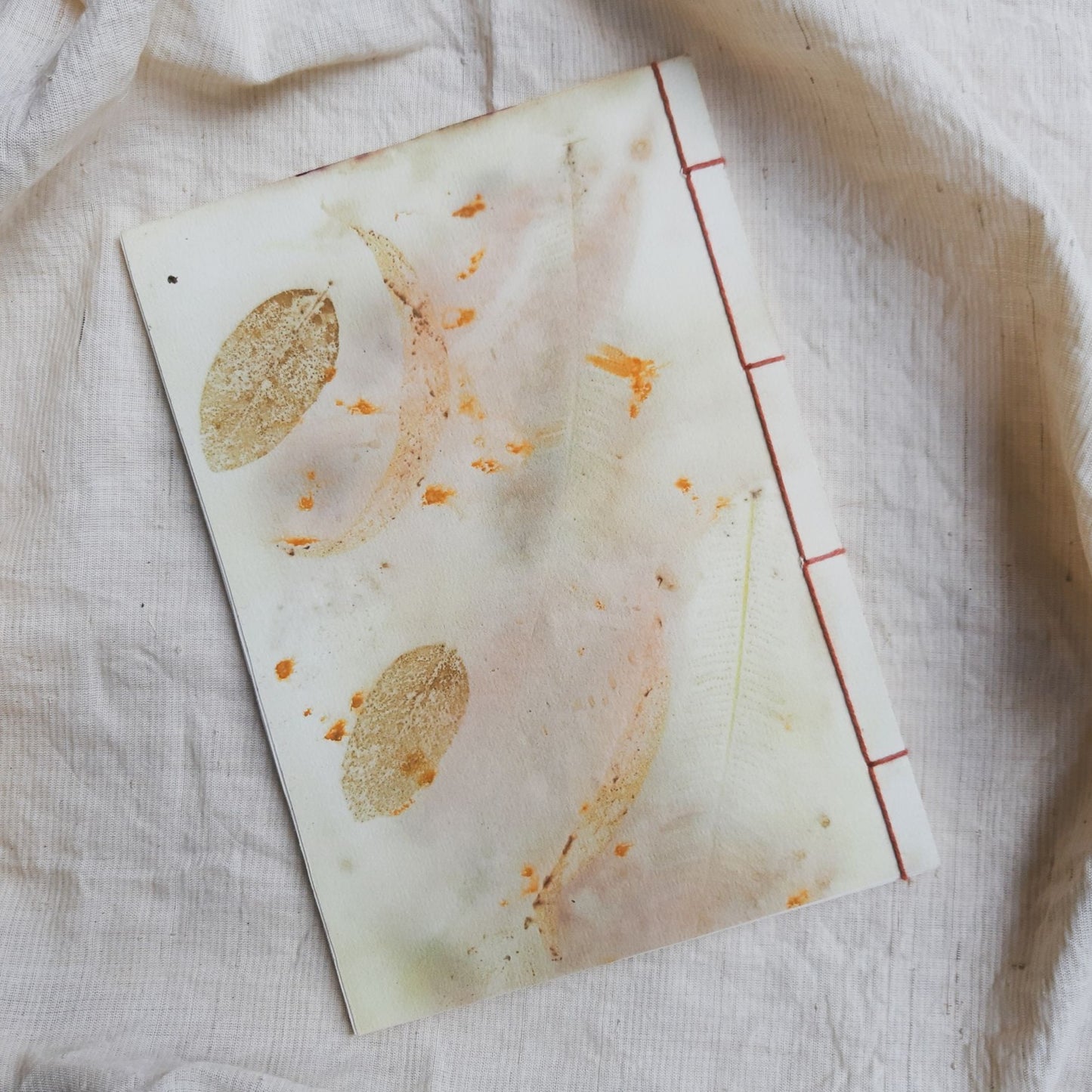 Ecoprinted Journal | White Mangsi