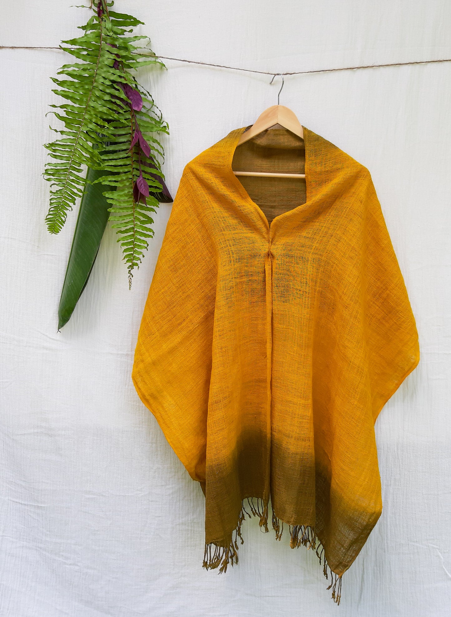 Seser Handspun Cotton Scarf - Yellow Moss