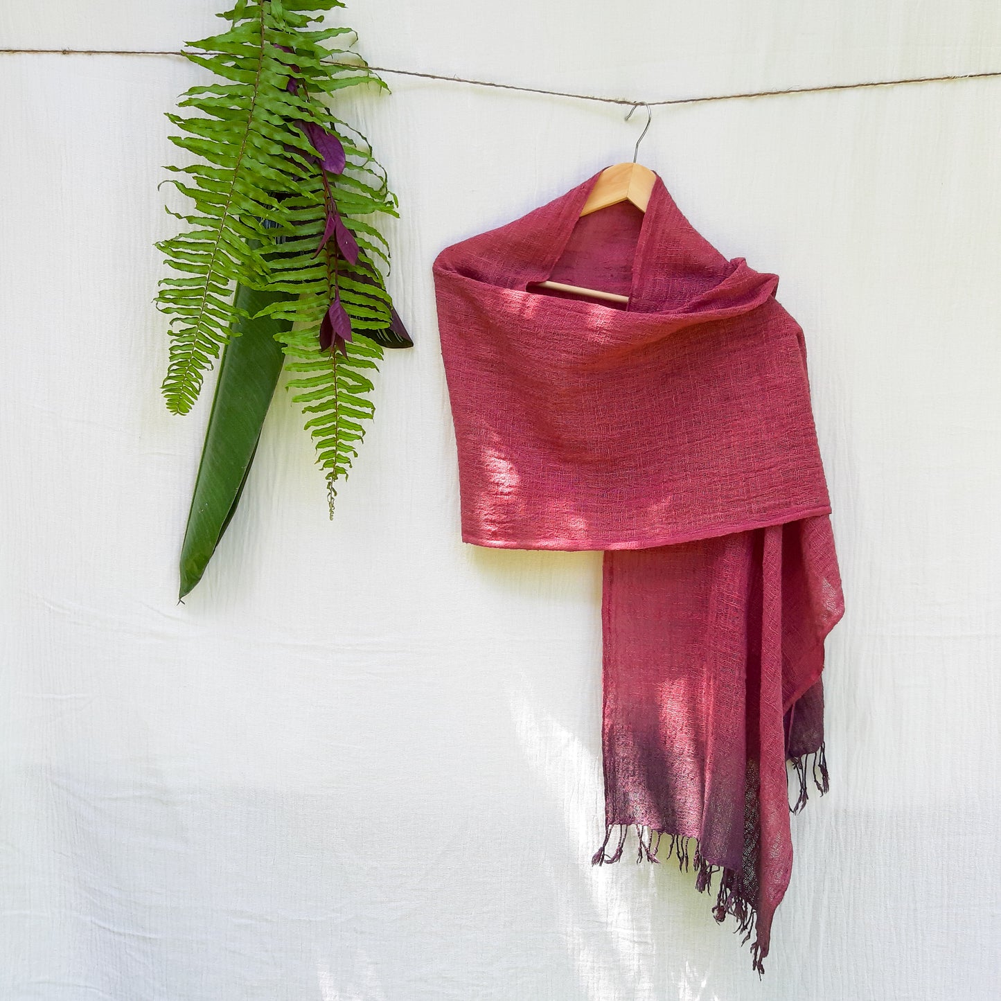 Seser Handspun Cotton Scarf - Amaranth