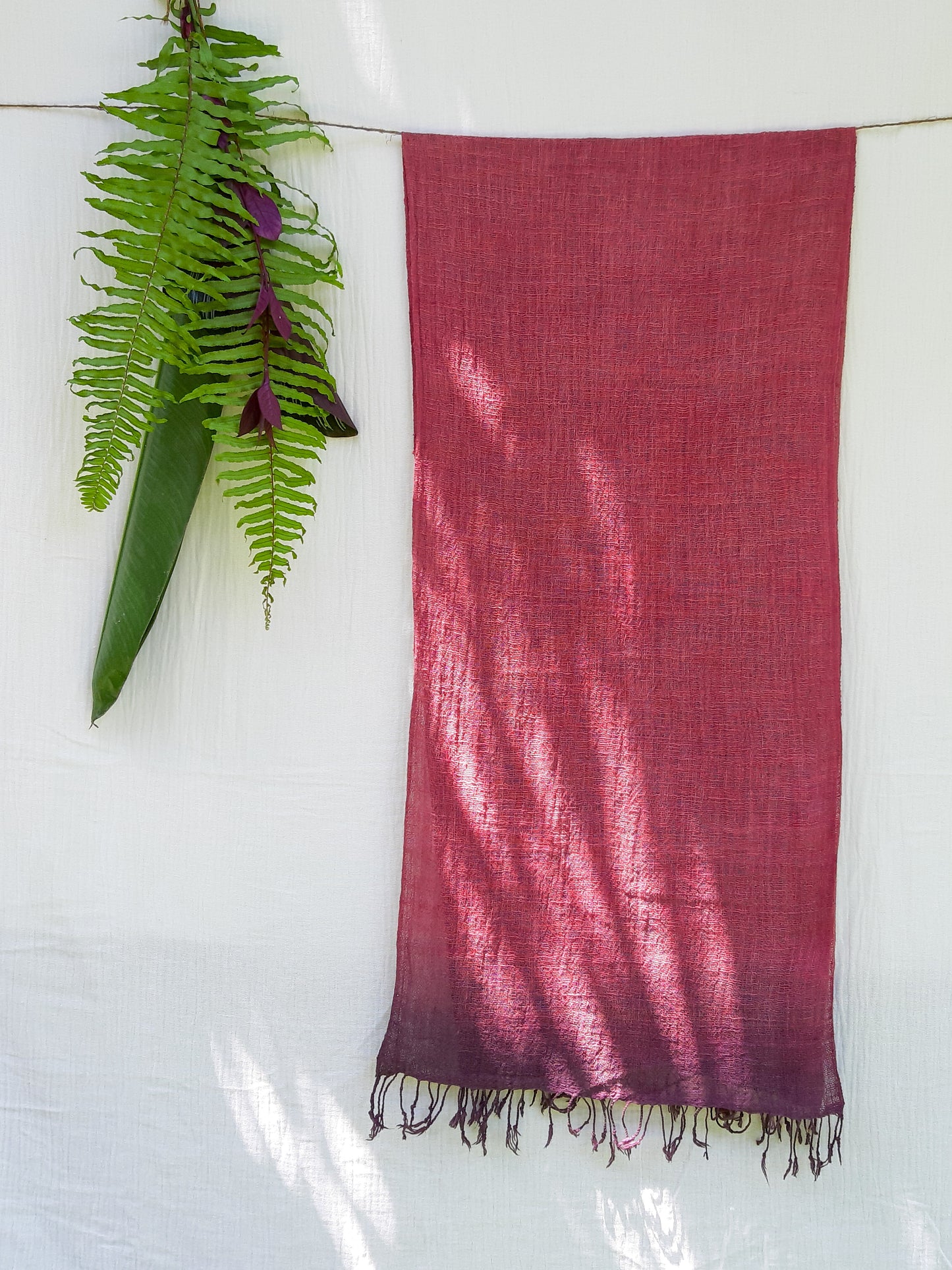 Seser Handspun Cotton Scarf - Amaranth