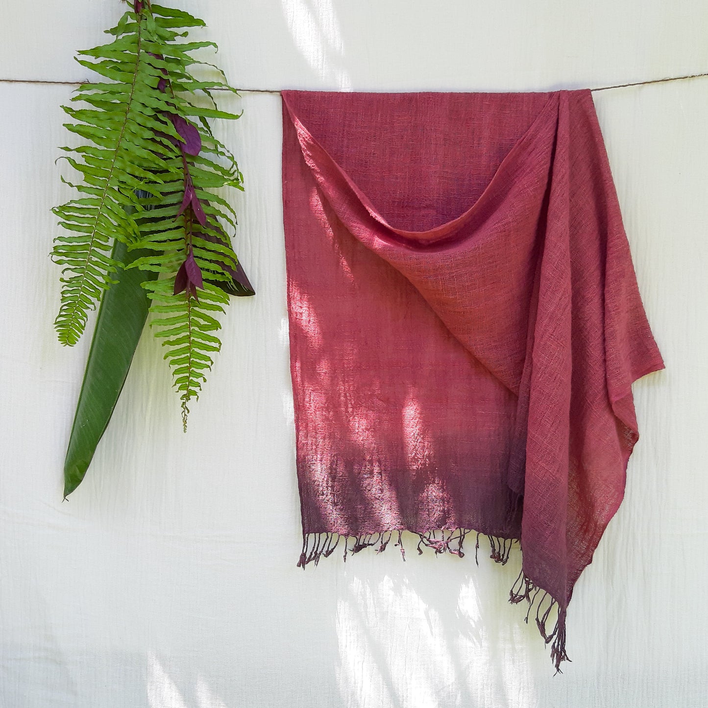 Seser Handspun Cotton Scarf - Amaranth