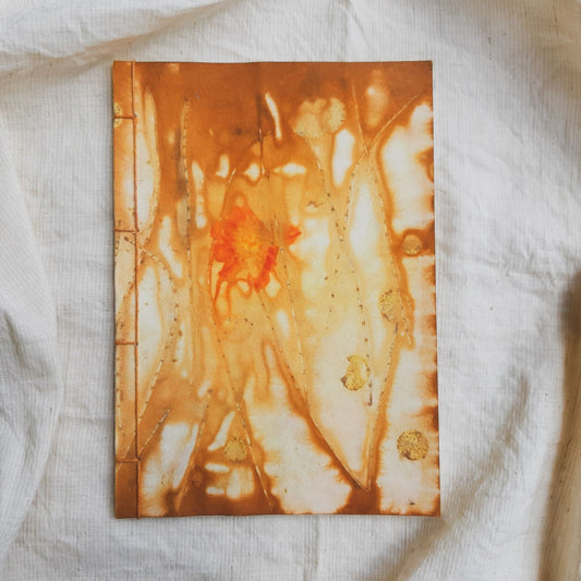 Ecoprinted Journal | Pine Cosmos Yellow