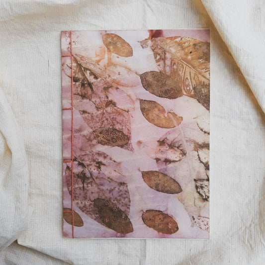 Ecoprinted Journal | Pink Mangsi