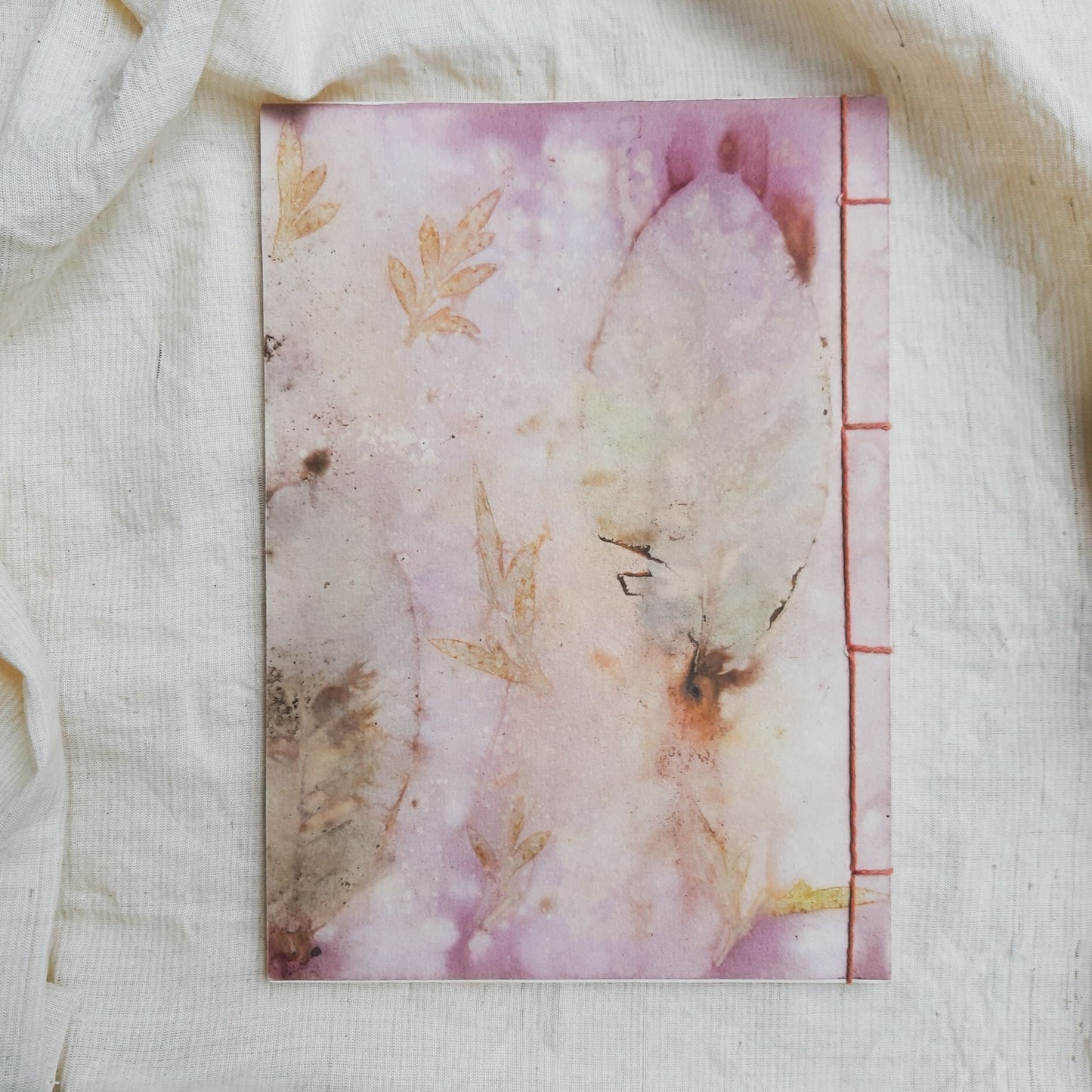 Ecoprinted Journal | Pink Mangsi