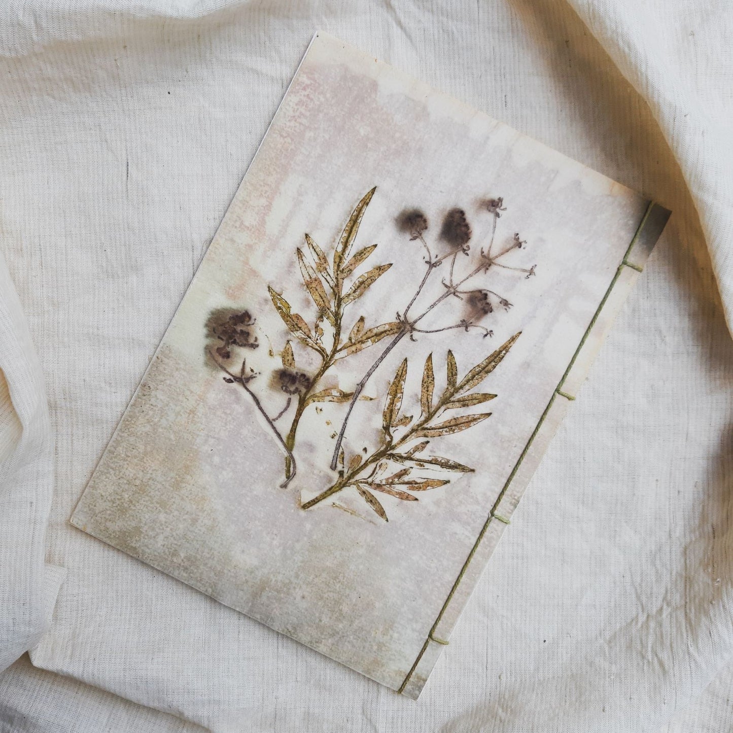 Ecoprinted Journal | Cosmos Tectona Flora